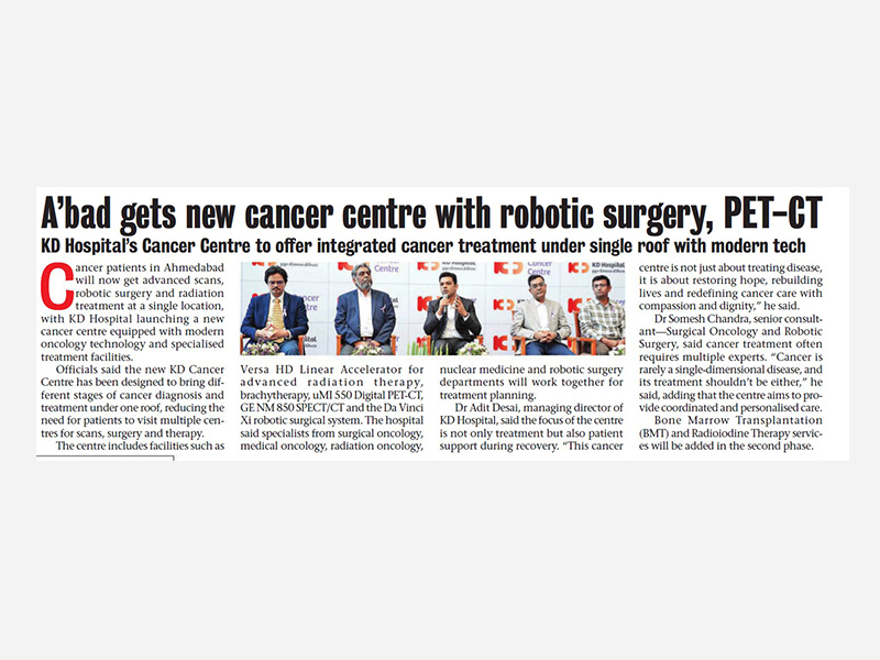 Cancer Centre Ahmedabad patient care and cancer treatment media coverage